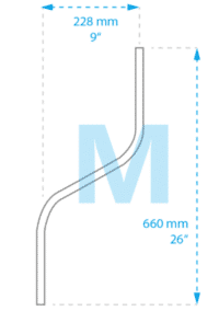 Monty S-Rohr, gebogen, 660 mm