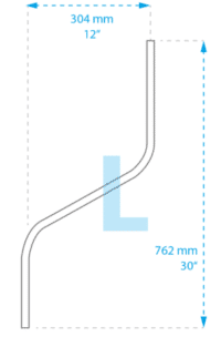 Monty Rohr, gebogen, 762 mm